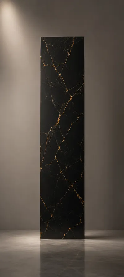Black Gold Veined Marble Slab