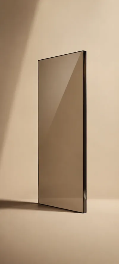 Bronze Glass Panel Leaning