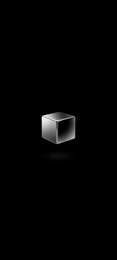 Chrome Cube Floating Black