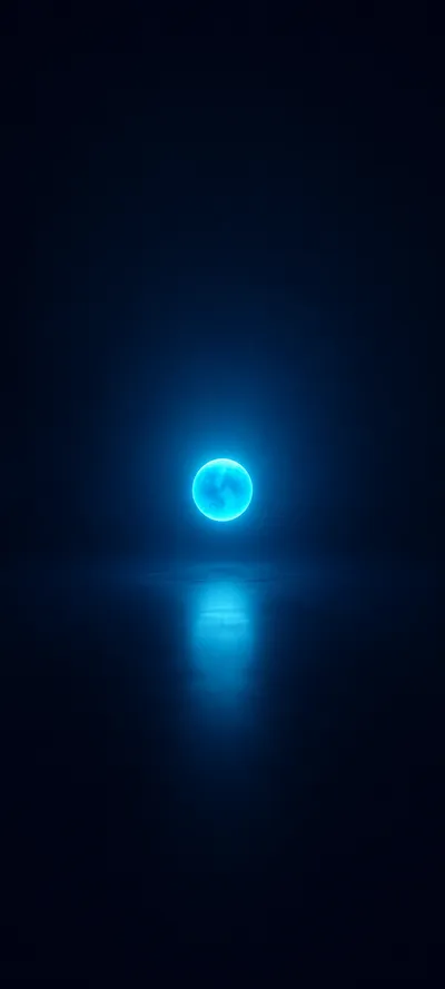Glowing Blue Orb Dark Room