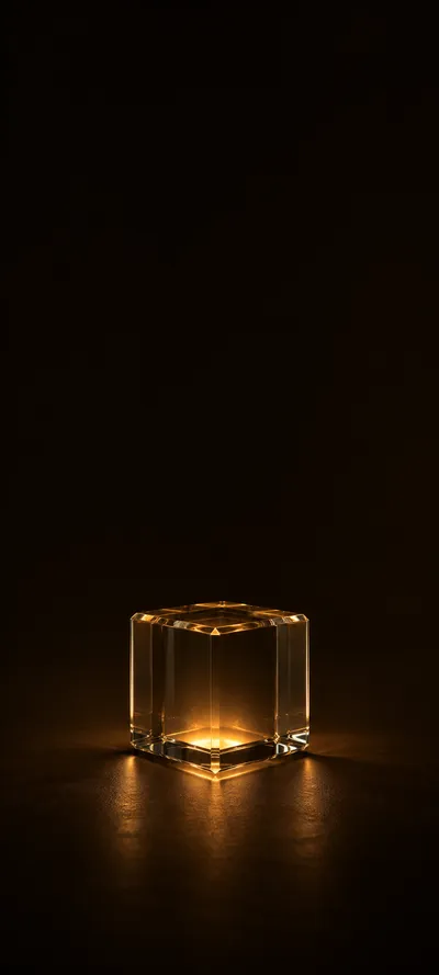 Glowing Glass Cube Dark