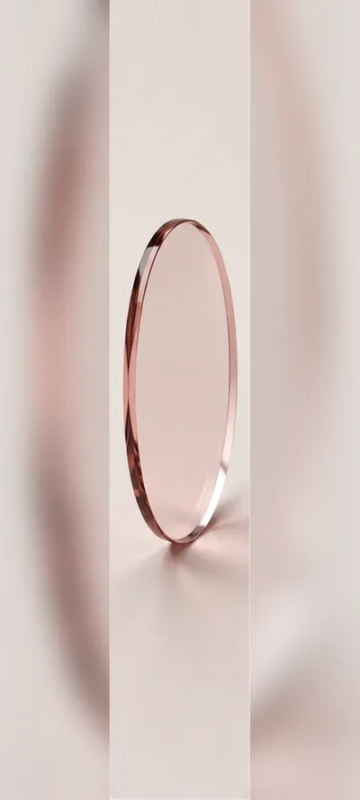 Rose Tinted Glass Oval