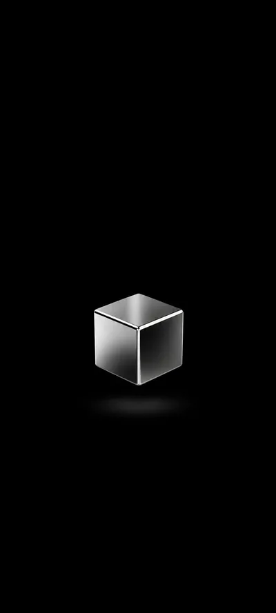 Silver Cube Floating Black