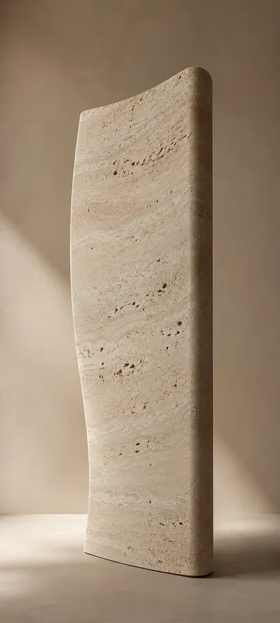 Travertine Curved Slab Beige