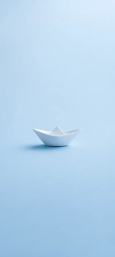 White Paper Boat Blue