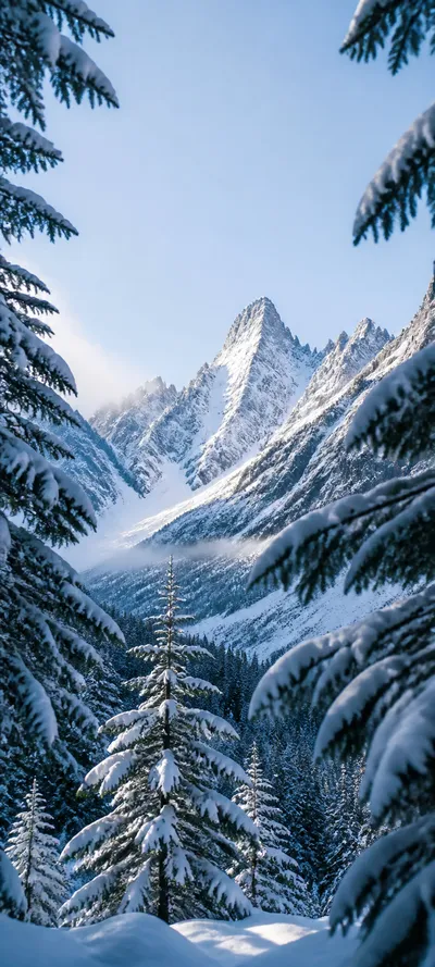 Crystal Winter Forest Peaks