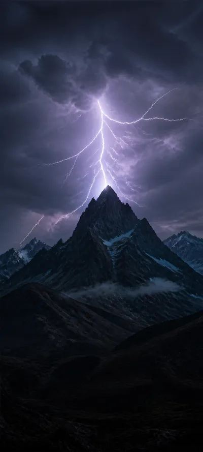 Lightning Behind The Peak