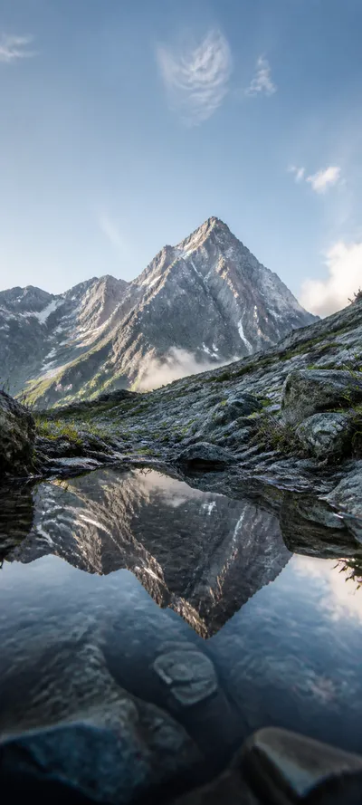 Mountain Reflection In Rain