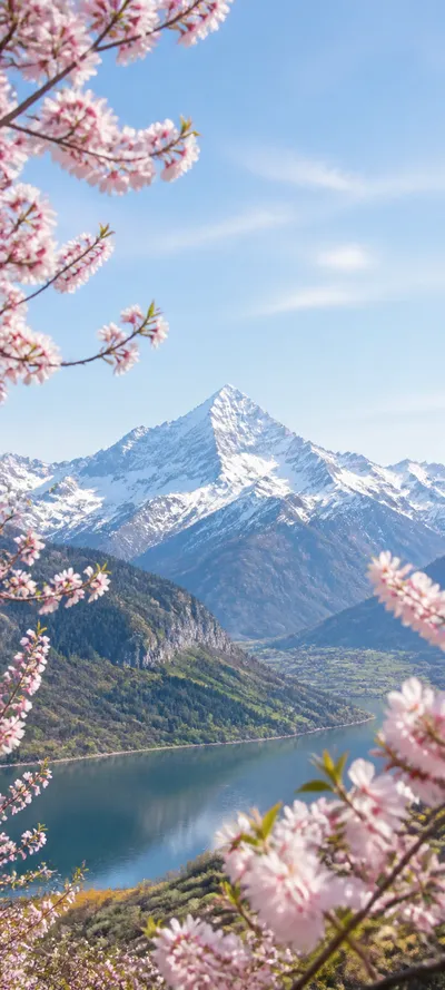 Spring Blossoms And Snow