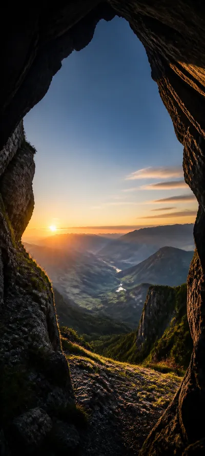 Sunrise From Mountain Cavern