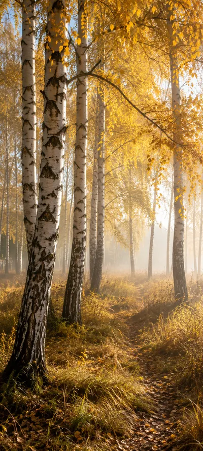 Birch Forest Autumn Light