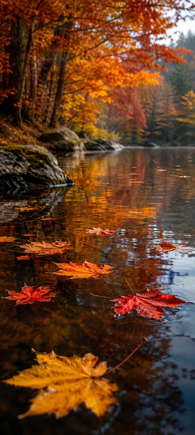 Floating Autumn Leaves