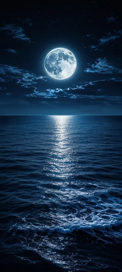 Full Moon Over Ocean