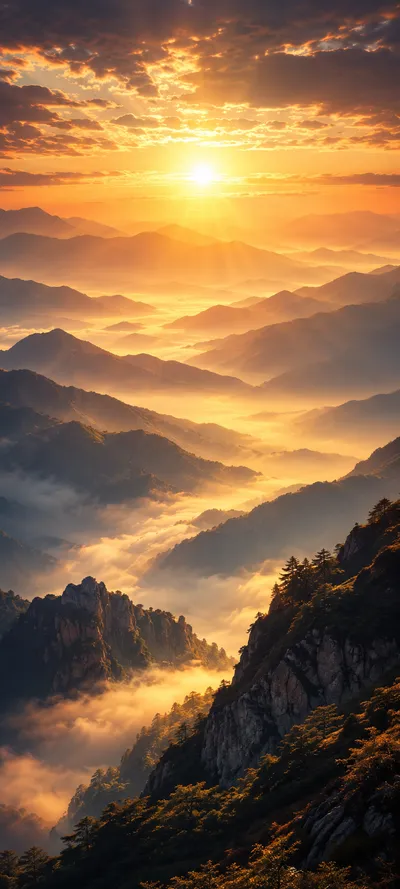 Misty Mountains Sunrise