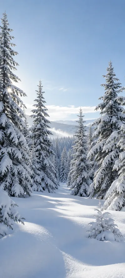 Snowy Pine Forest