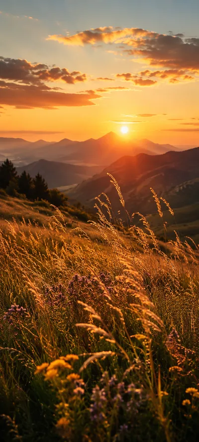 Sunset Over Golden Hills
