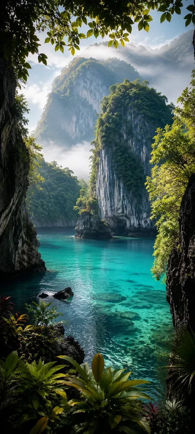Turquoise Lagoon Cliffs