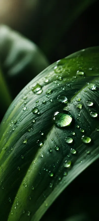 Water Droplets on Leaf