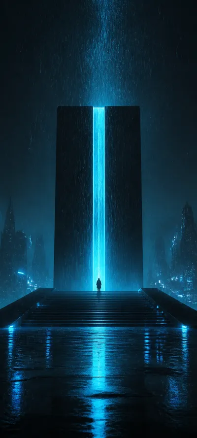 Minimal Iconic Cyber Rain