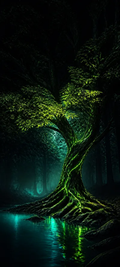 Minimal Iconic Luminous Forest