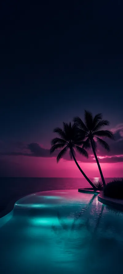 Minimal Iconic Neon Palms
