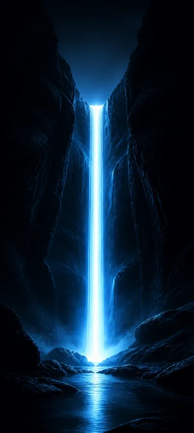 Moonlit Realm Electric Waterfall