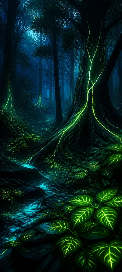 Moonlit Realm Luminous Forest