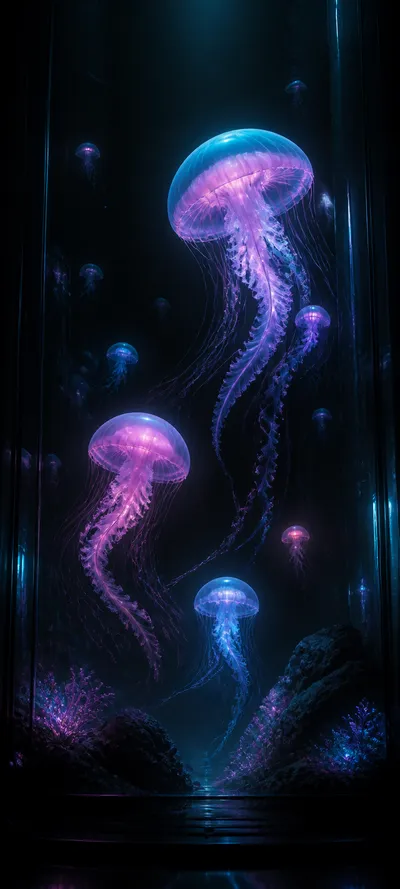 Moonlit Realm Neon Aquarium