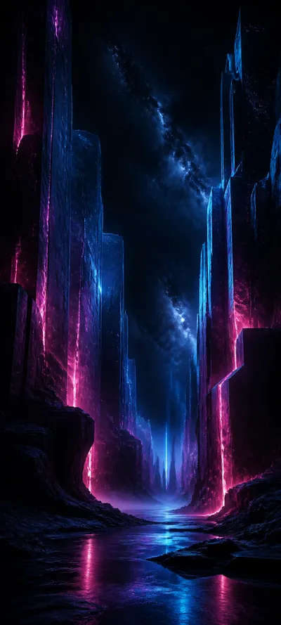 Moonlit Realm Neon Canyon