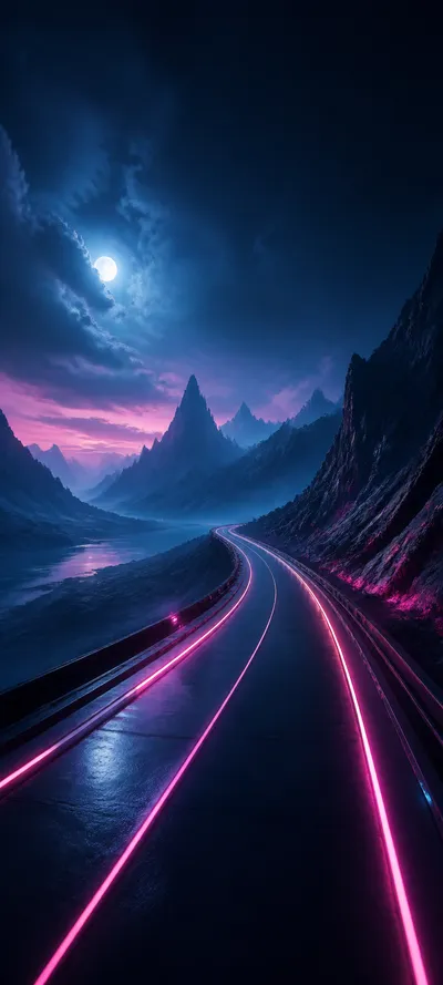 Moonlit Realm Neon Speedway