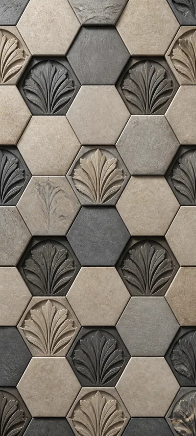 Embossed Luxe Hexagonal Stone