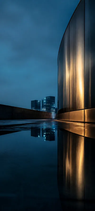 Blue Hour City Reflection