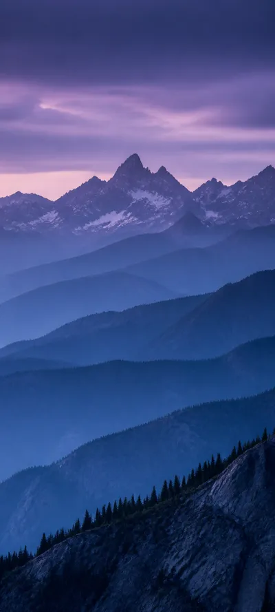 Blue Hour Mountain Layers