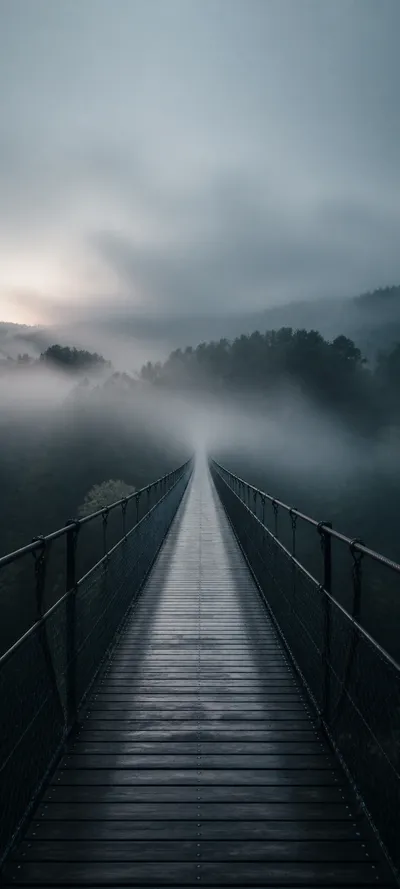 Cinematic Dawn Fog Bridge