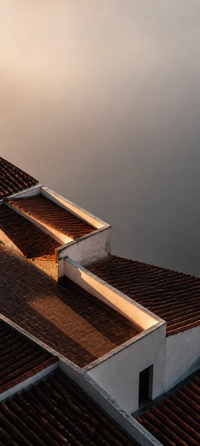 Cinematic Dawn Rooftop Geometry