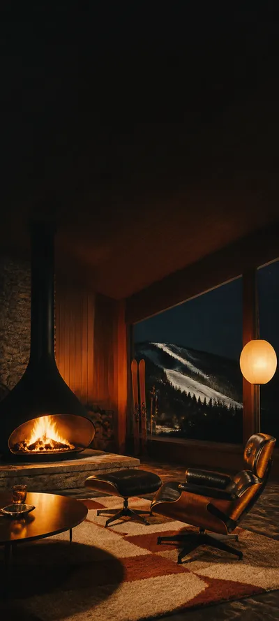 Analog Night Vintage Ski Lodge
