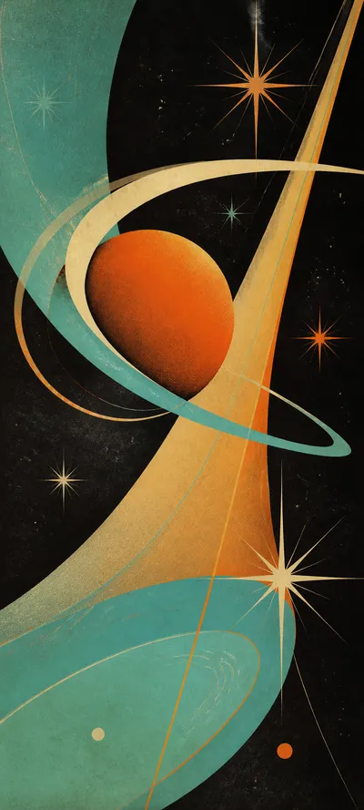 Authentic Print Analog Space Age