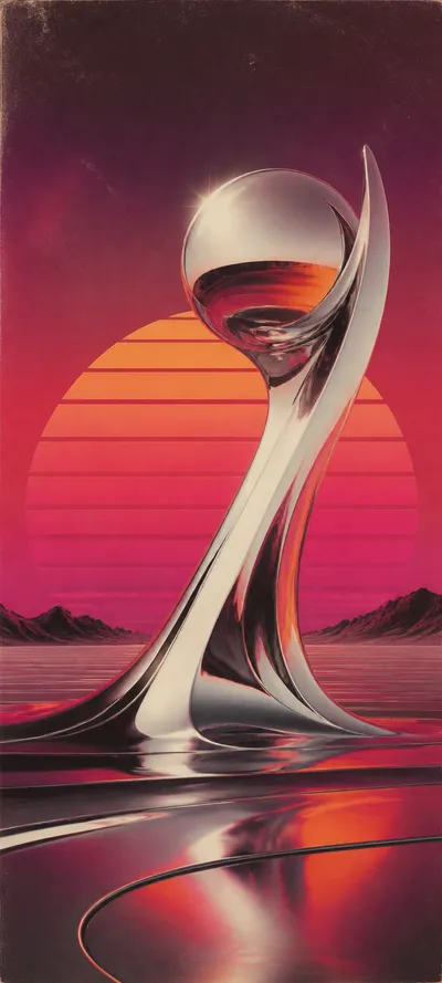 Authentic Print Chrome Sunset