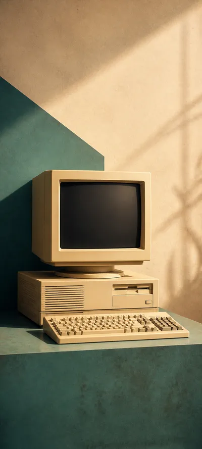 Authentic Print Retro Computer