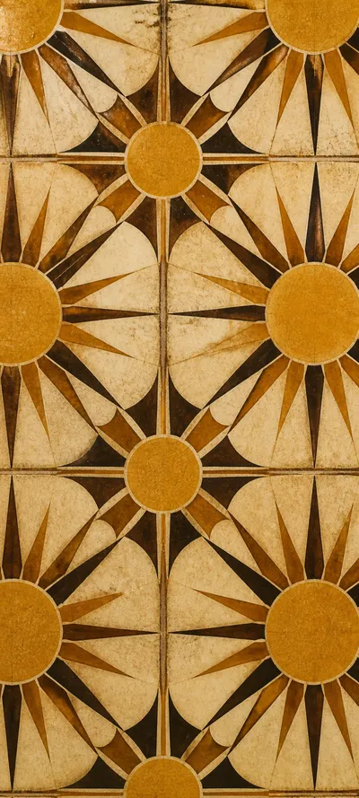 Authentic Print Sunburst Tiles