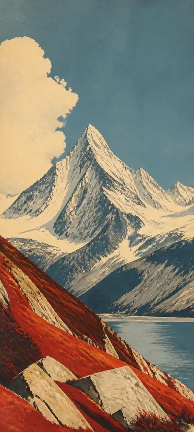 Restored Archive Travel Poster Alps