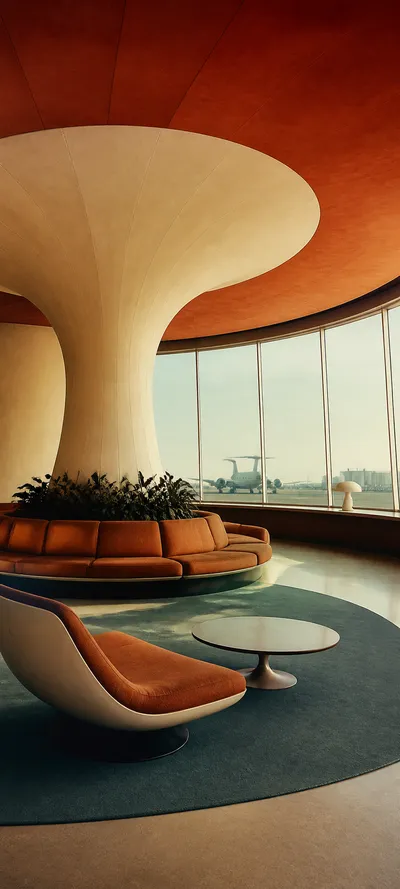 Retro Minimal Airline Lounge
