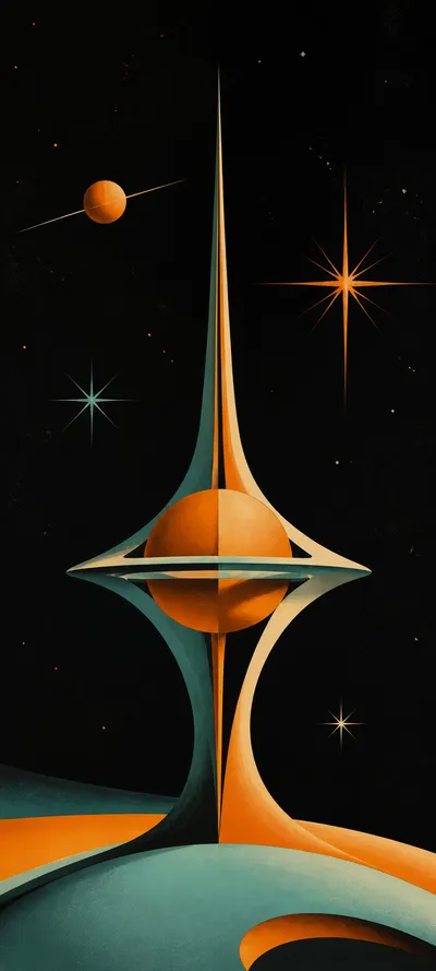 Retro Minimal Analog Space Age