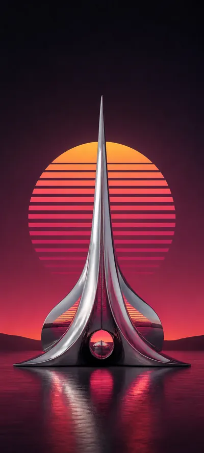 Retro Minimal Chrome Sunset