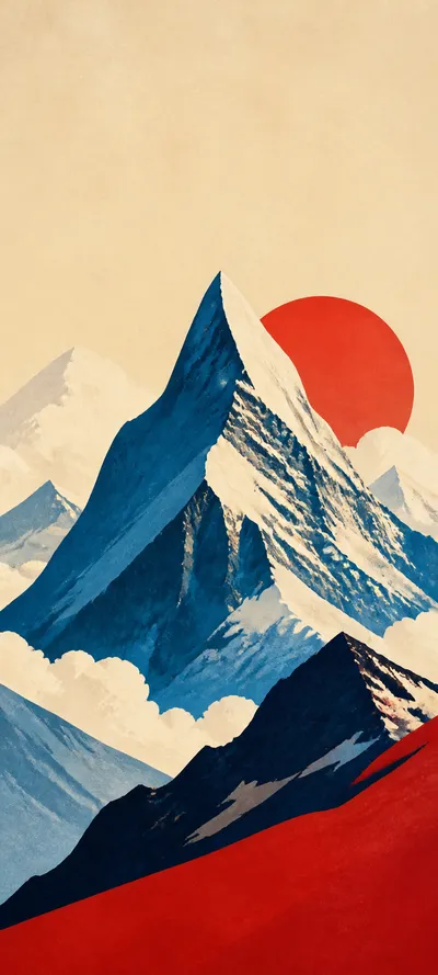 Retro Minimal Travel Poster Alps
