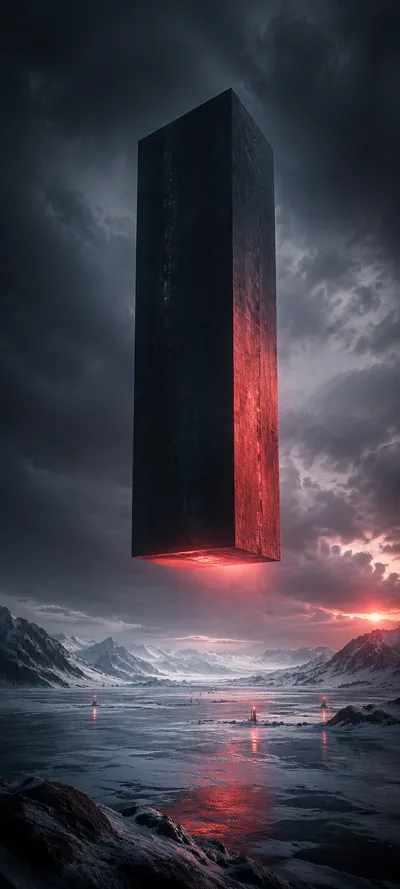 Black Monolith Red Emergency Storm