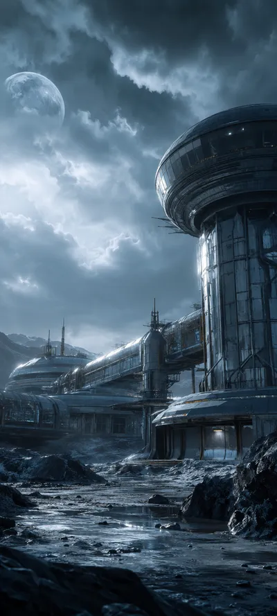 Lunar Station Calm Posthuman