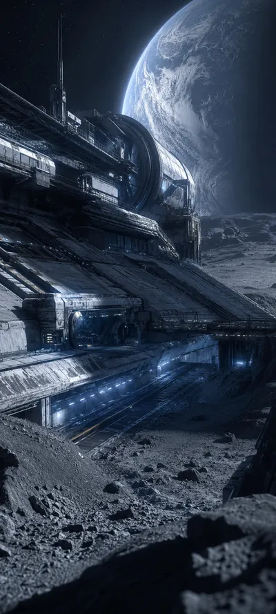Lunar Station Quiet Blue Hour