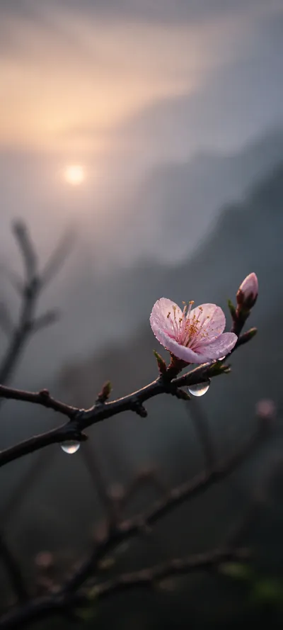 Cinematic Dawn First Spring Blossom