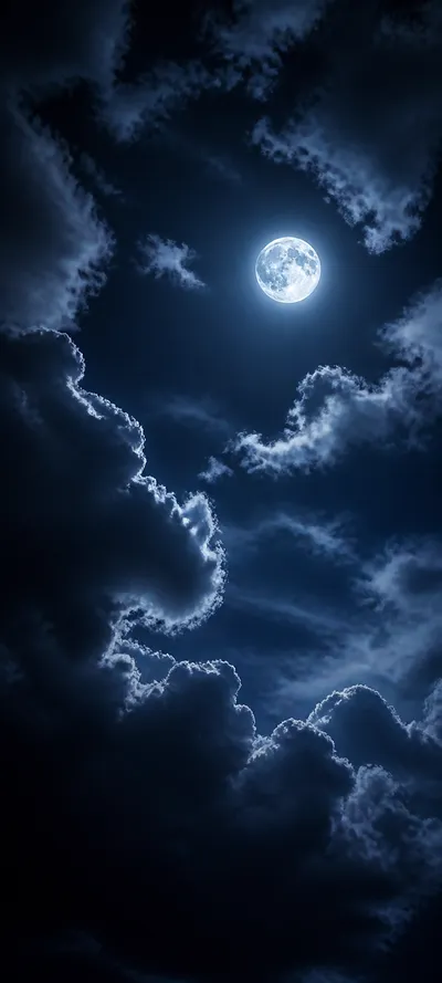Blue Hour Moonlit Clouds